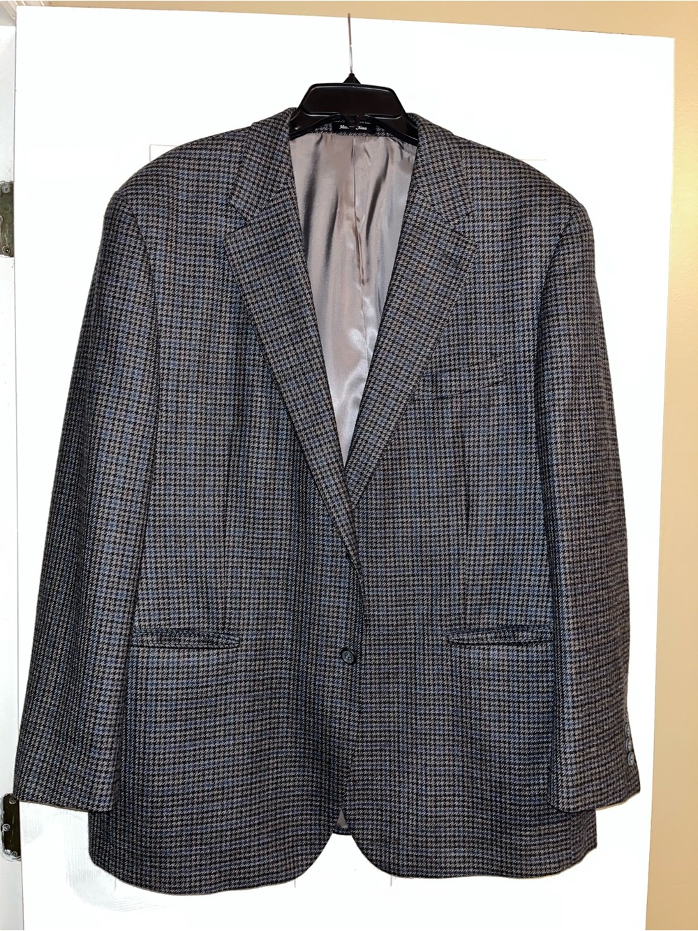 Chaps Men's Houndstooth Sport Coat - Gray & Blue